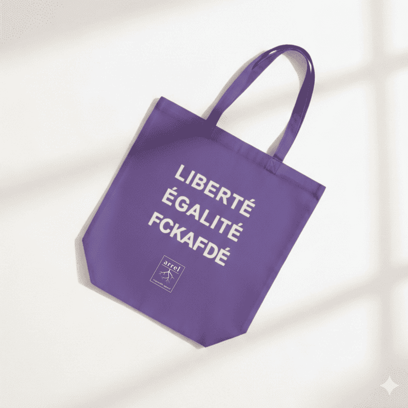 FCKAFDÉ Premium Tote Bag | Lila & Creme - arrel