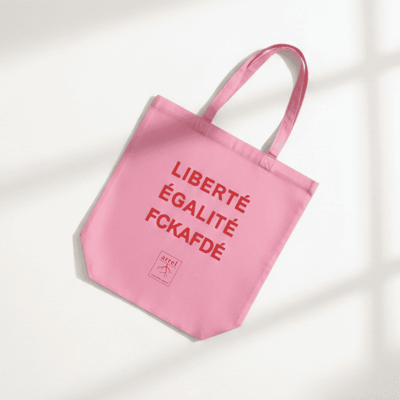 FCKAFDÉ Premium Tote Bag aus recycelter Baumwolle | Pink & Red - arrel