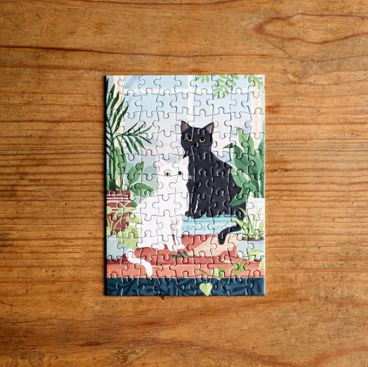 99 Teile mini Puzzle gepuzzelt zwei Katzen