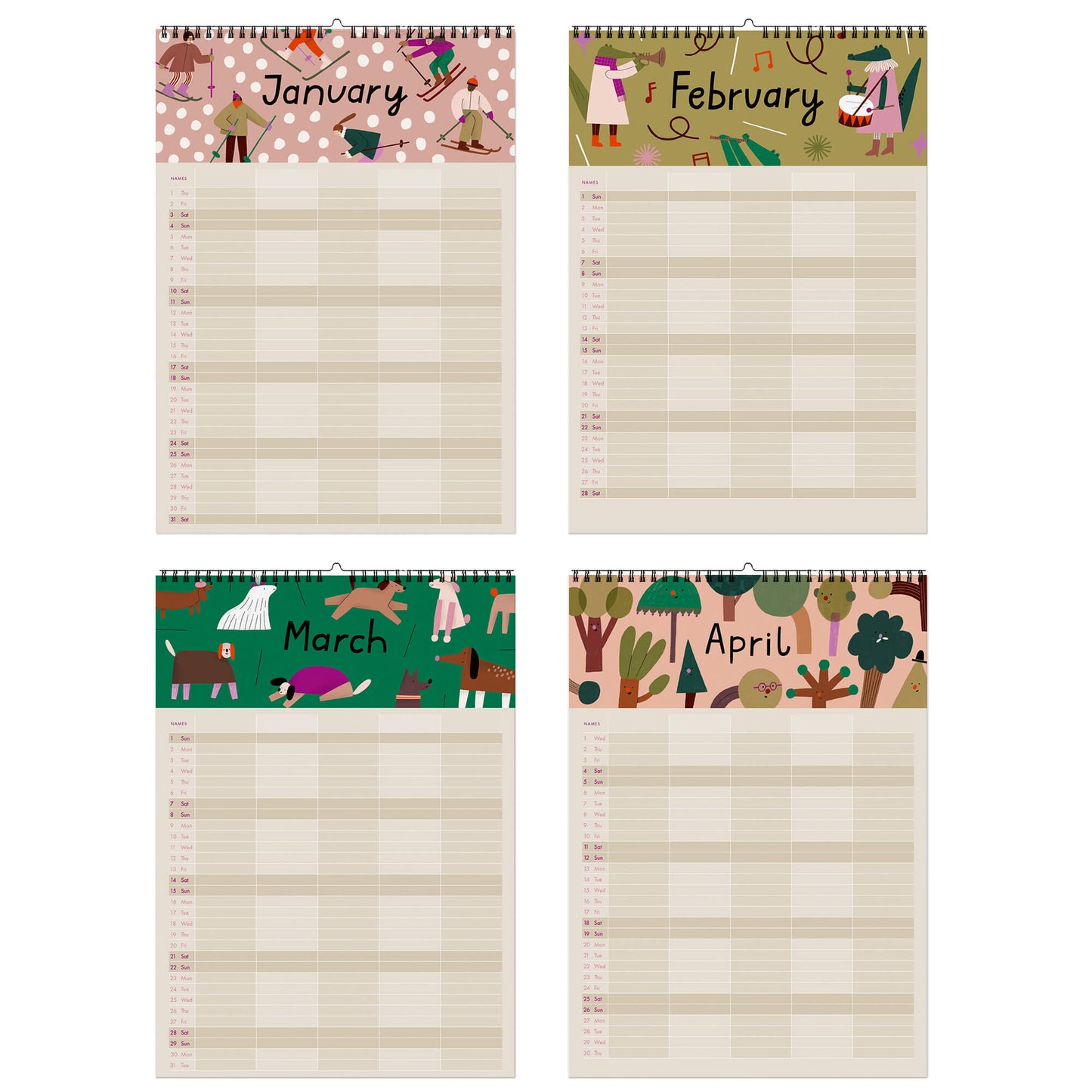 Familienkalender Ponys und Picknick 2026