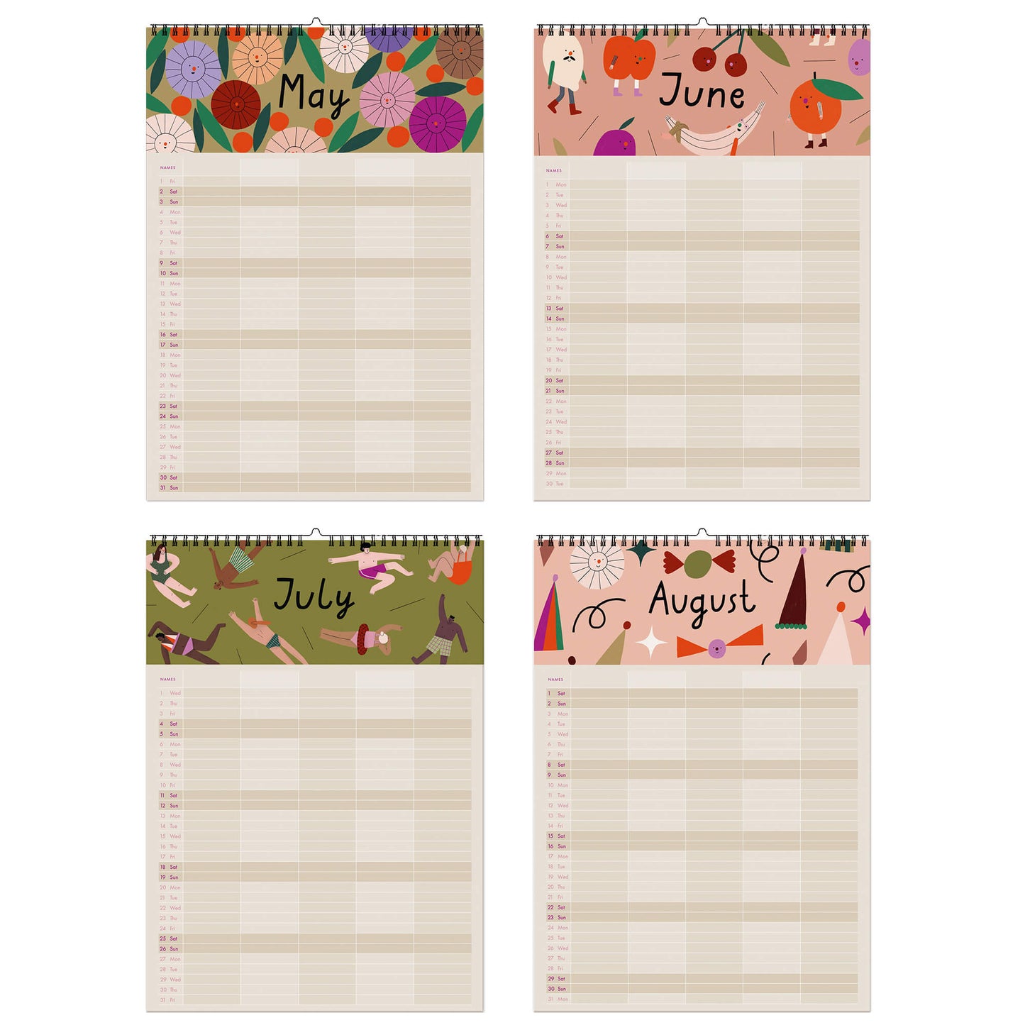 Familienkalender Ponys und Picknick 2026