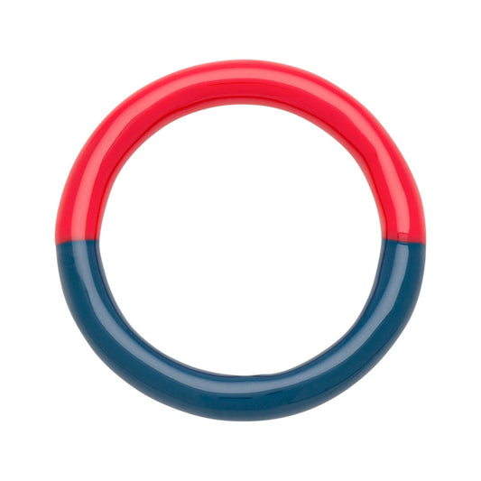 LULU Copenhagen Double Color Ring in Retro Dark Blue Hot Coral
