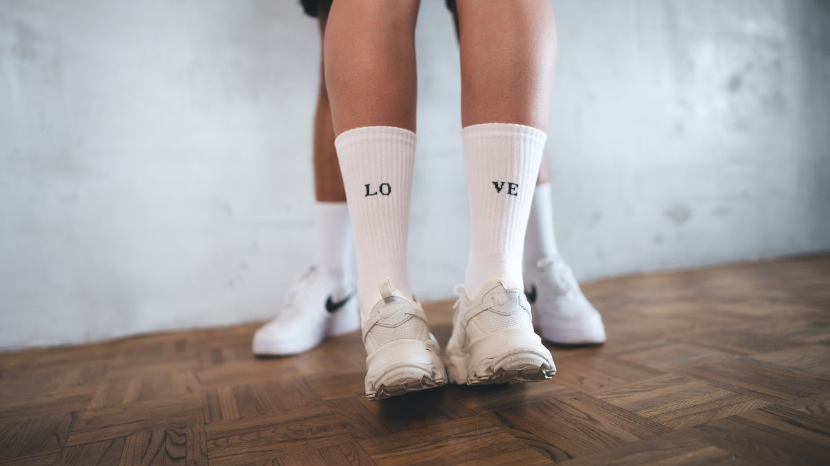 LOVE Socken weiß fairtrade