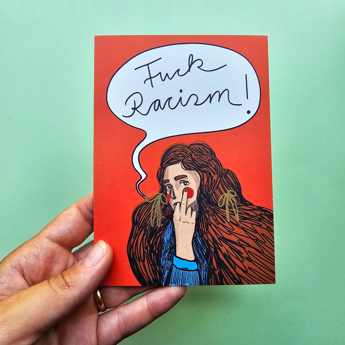 Postkarte Fuck Racism
