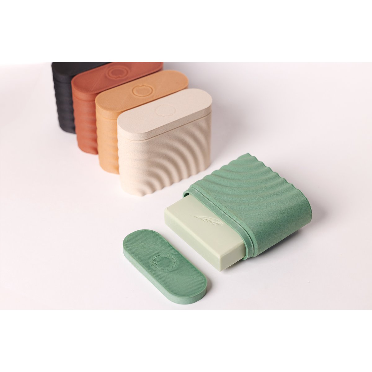 umweltfreundliches seifen reiseetui in grün