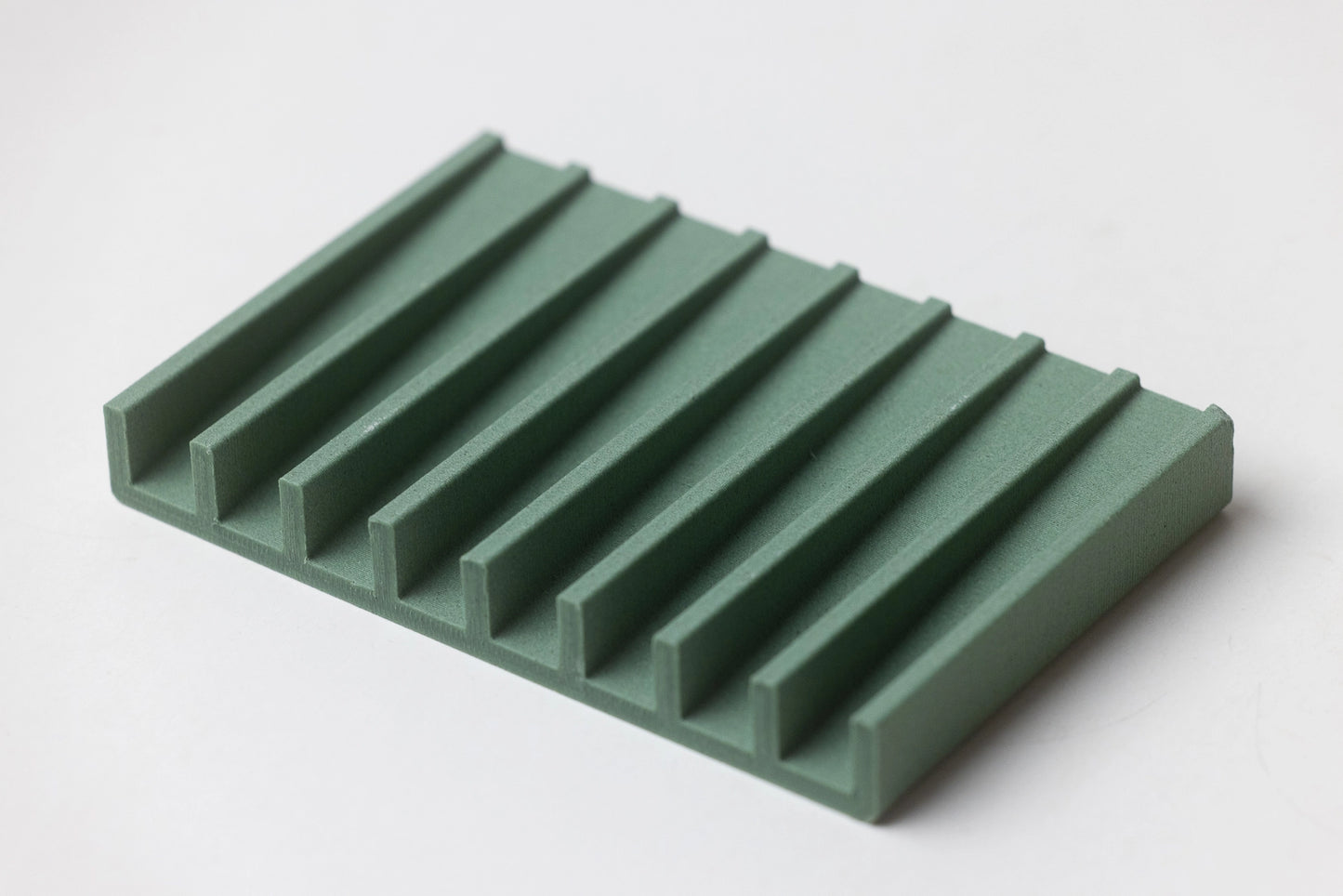 3-D gedruckte umweltfreundliche Seifenschale mit linienform in grün