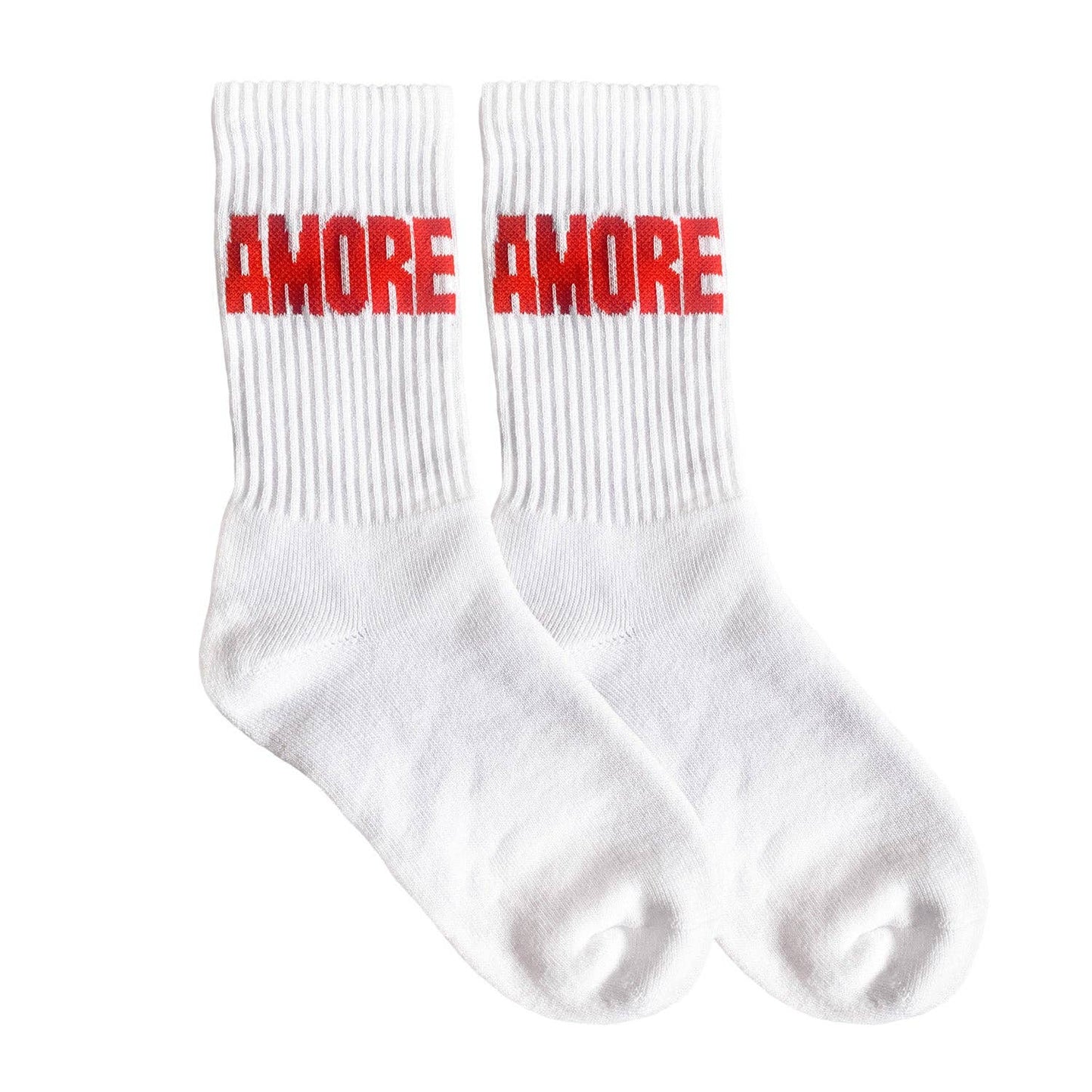 Bio Crew-Socke AMORE weiß rot