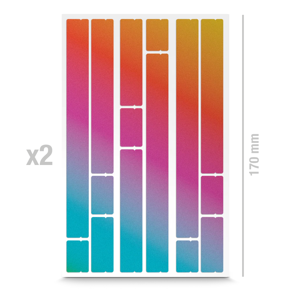 Speichenreflektoren: reflektierende Speichensticker in Regenbogen-Farben