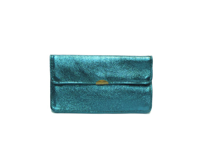 Kompakte Glitzer Leder-Geldbörse