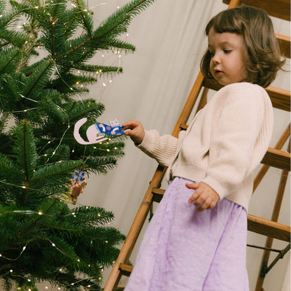 Charmanter pinker Katzenanhänger für den Weihnachtsbaum | Milin