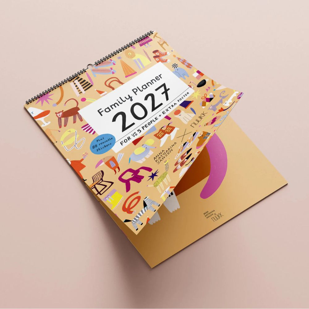 Familienkalender bunte Bande 2027 inkl. Poster & Sticker - nuukk
