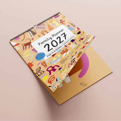Familienkalender bunte Bande 2027 inkl. Poster & Sticker - nuukk