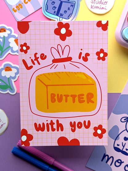 Life is butter with you Postkarte - Studio Kumimi