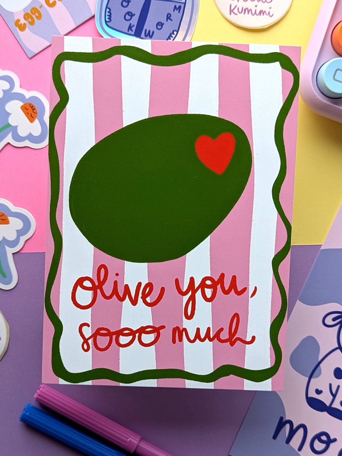 Postkarte „Olive You Sooo Much“ - Studio Kumimi