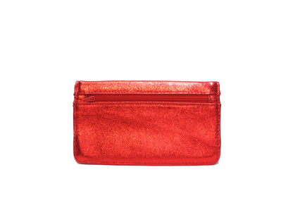 Kompakte Glitzer Leder-Geldbörse