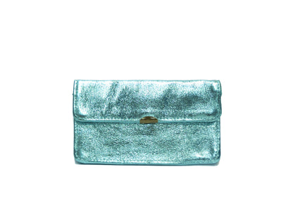 Kompakte Glitzer Leder-Geldbörse