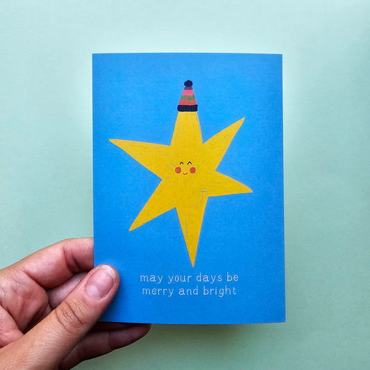 Postkarte Stern merry & bright | ngs studio