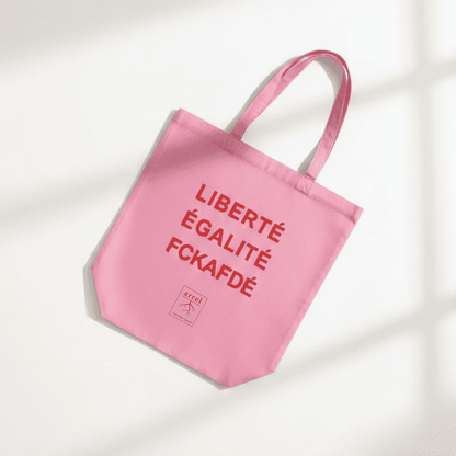 FCKAFDÉ Premium Tote Bag aus recycelter Baumwolle | Pink & Red - arrel