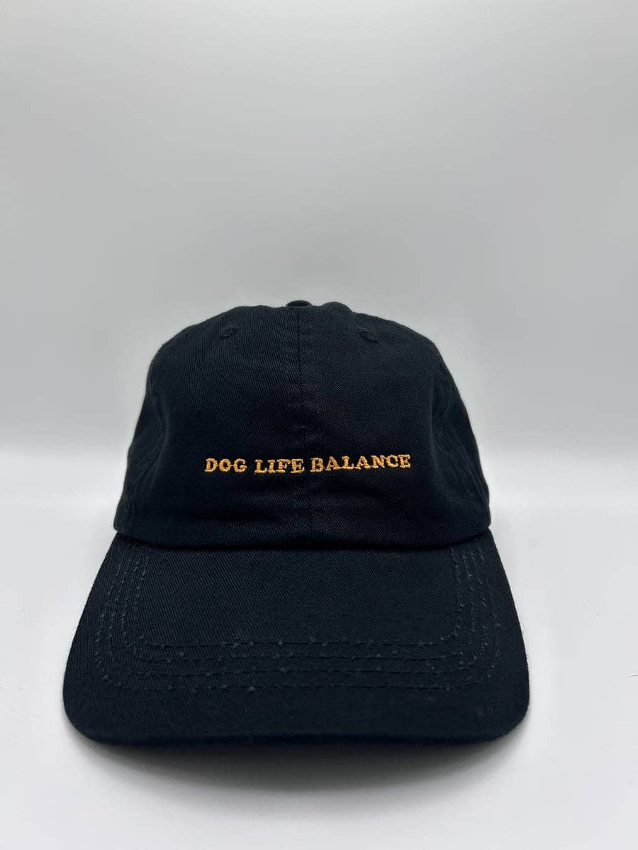 Dog Life Balance Dad Cap - Black & Orange