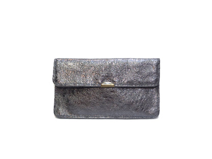 Kompakte Glitzer Leder-Geldbörse