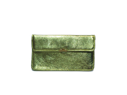 Kompakte Glitzer Leder-Geldbörse