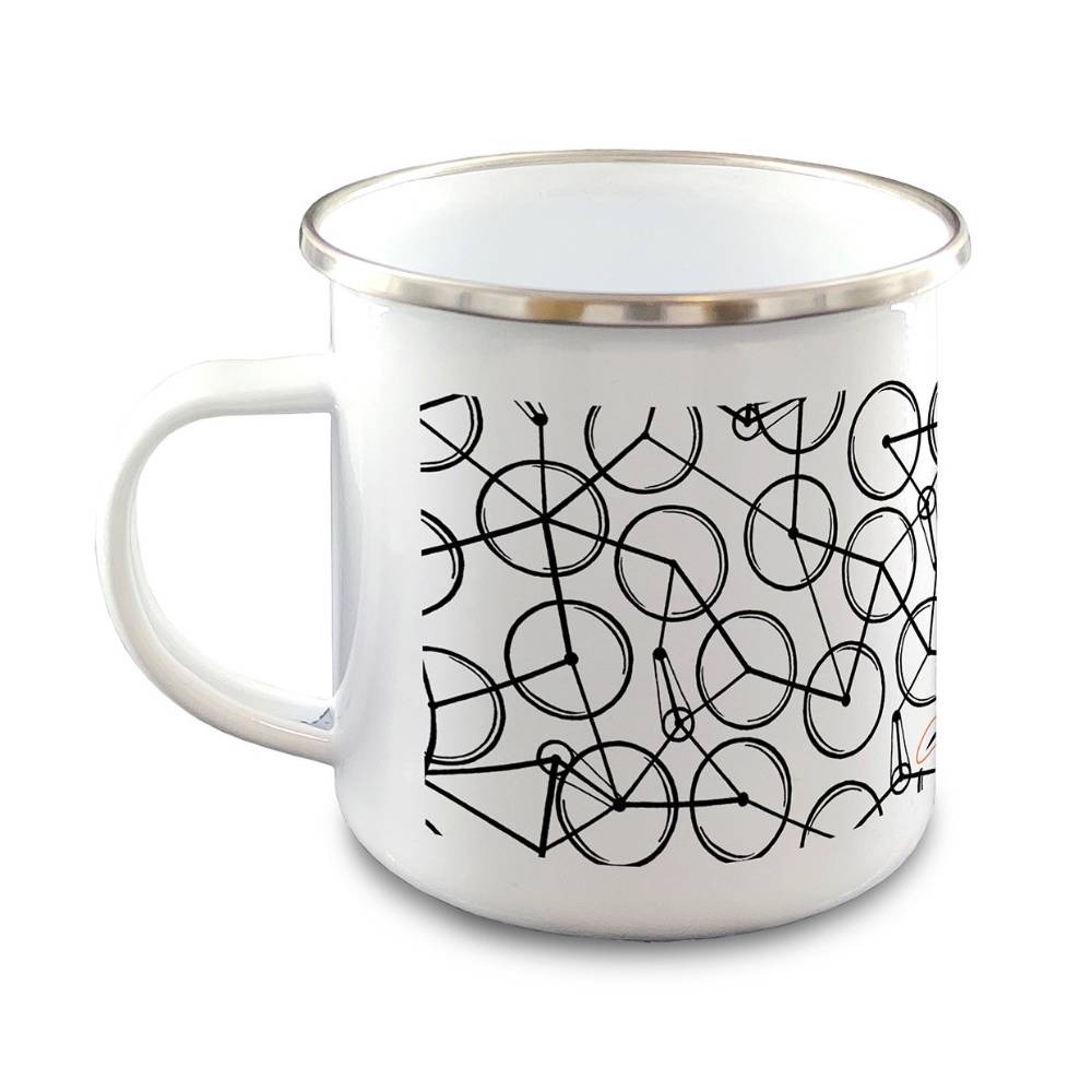 Fahrrad Emaille-Tasse