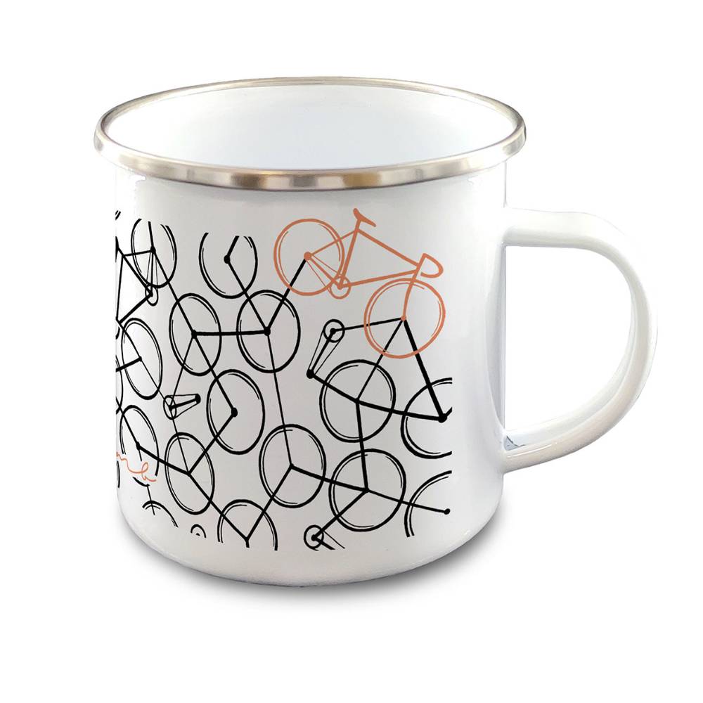 Fahrrad Emaille-Tasse