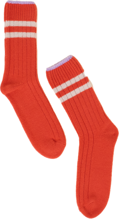 Dicke Stricksocke aus Wolle in Rot| popeia