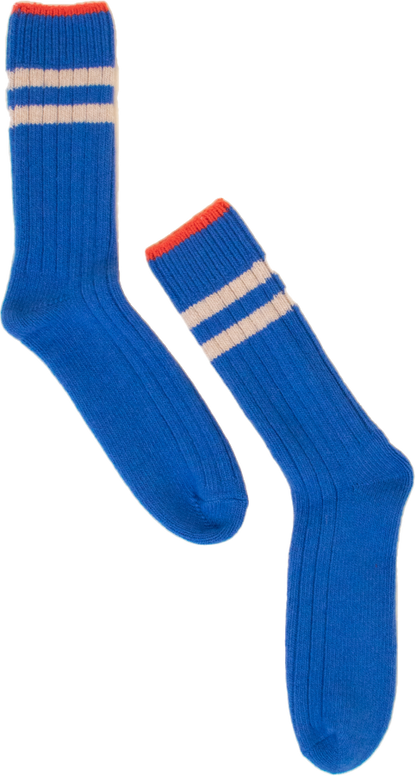 Dicke Stricksocke aus Wolle in Königsblau | popeia