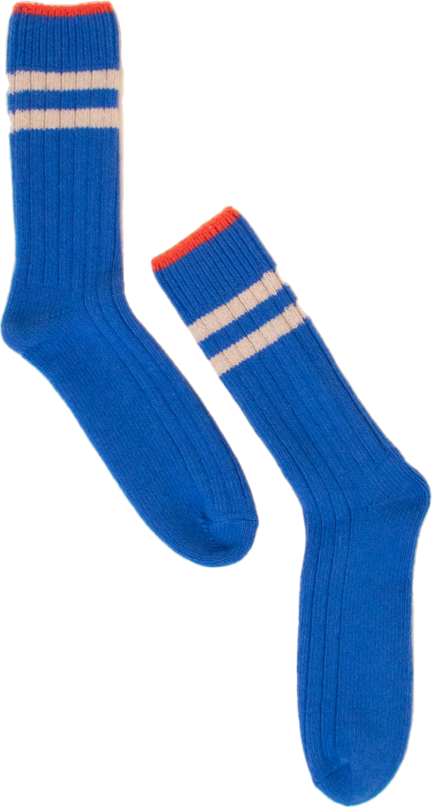 Dicke Stricksocke aus Wolle in Königsblau | popeia