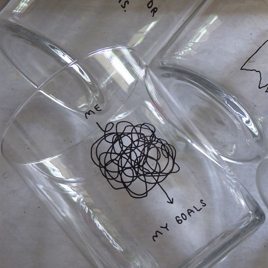 ME - MY GOALS Glas Medium 500 ml - yahya studio