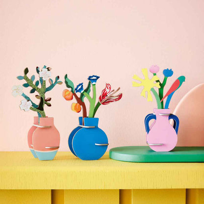 Grußkarte mit Papier Bastelset Blumenvase - studio ROOF