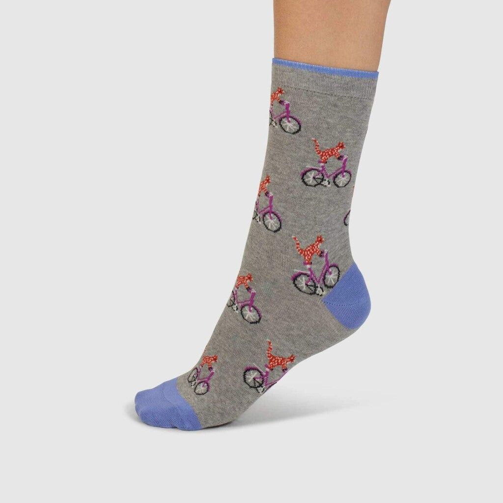 Thought Bio Socke Fahrrad grau 1
