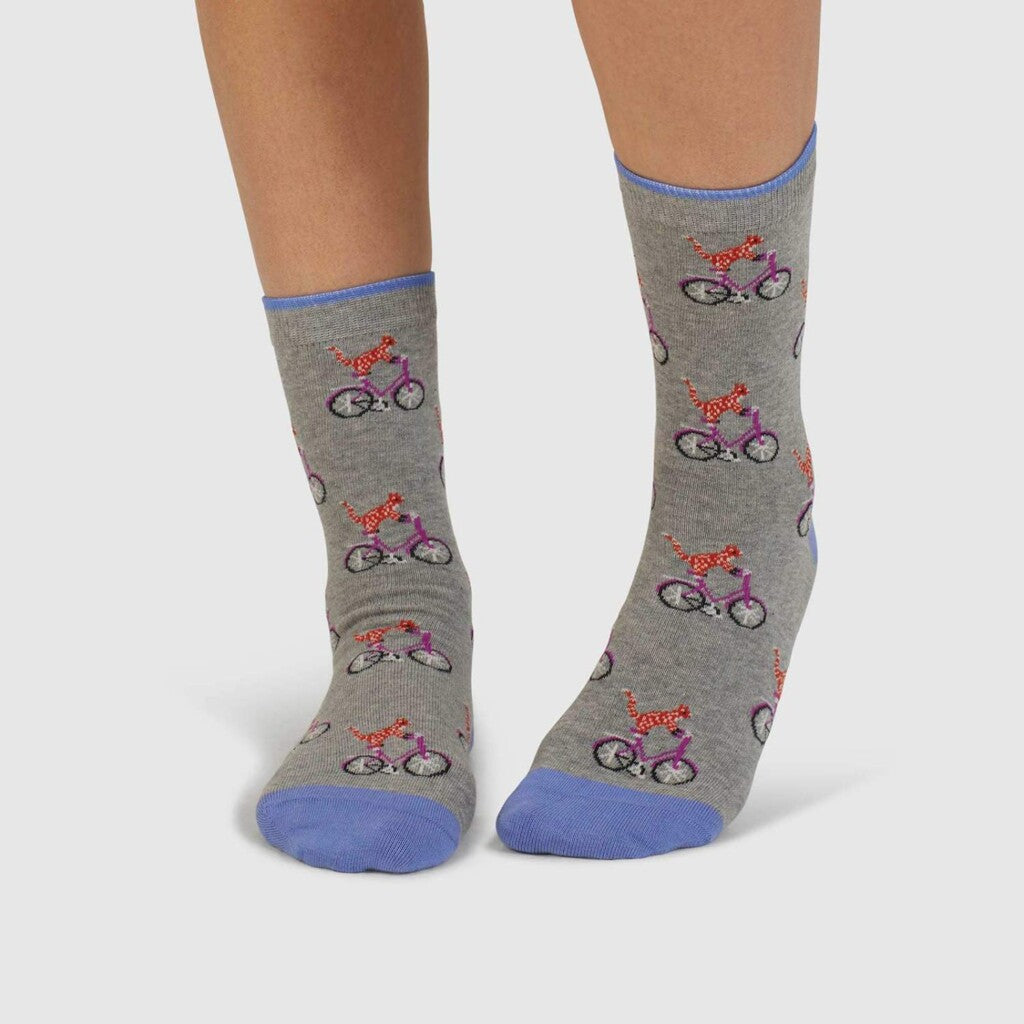 Thought Bio Socke Fahrrad grau 2