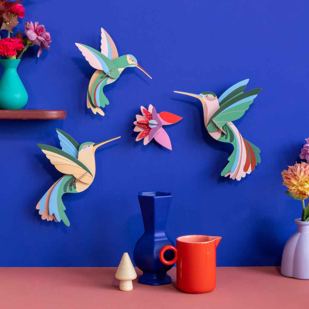 Papier Vogel Wanddekoration Dance of Hummingbirds