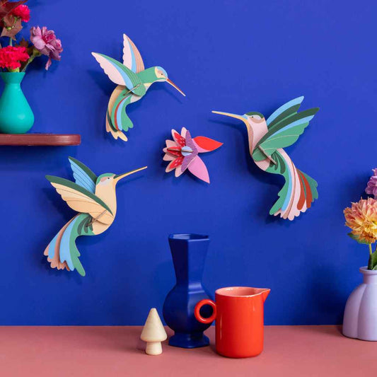 Papier Vogel Wanddekoration Dance of Hummingbirds