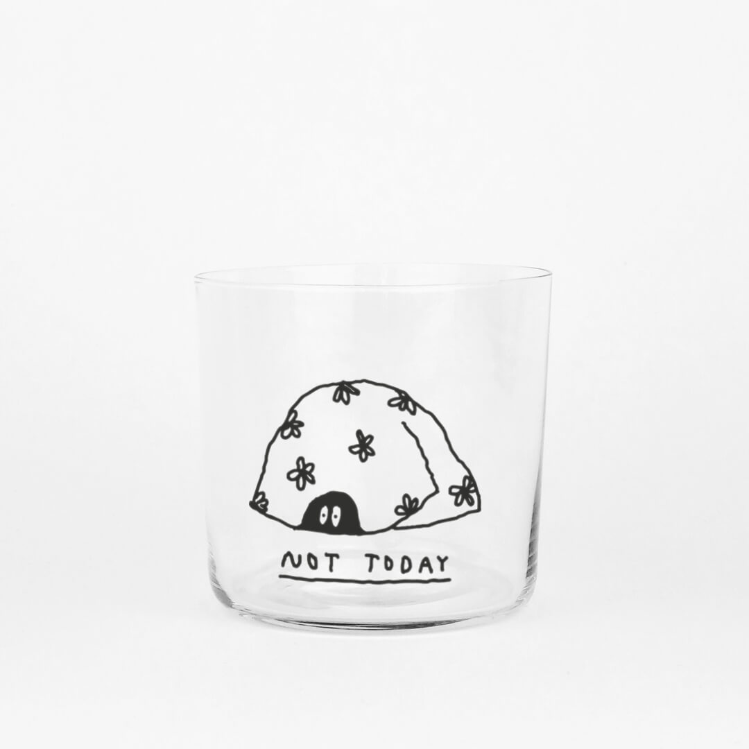 Glass Medium (350ml) mit Motiv NOT TODAY