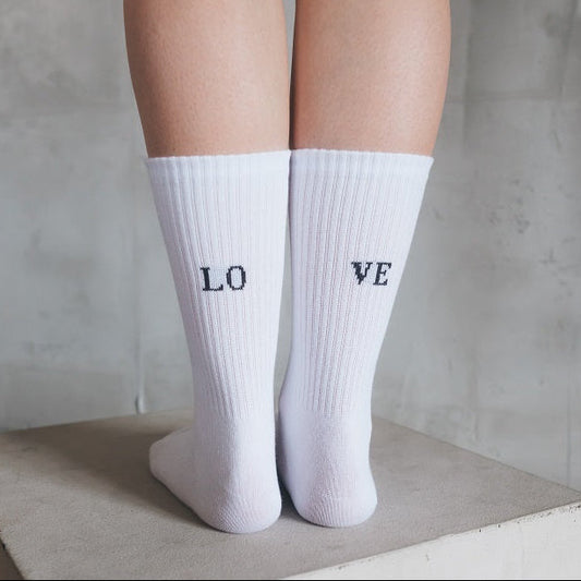 Tennissocken mit LO VE oder VE LO Motiv