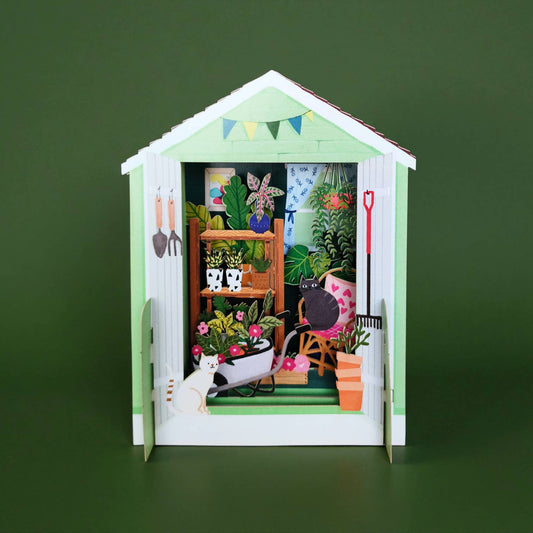 Miniaturwelt Pop-up-Karte Gartenhaus - alljoy design