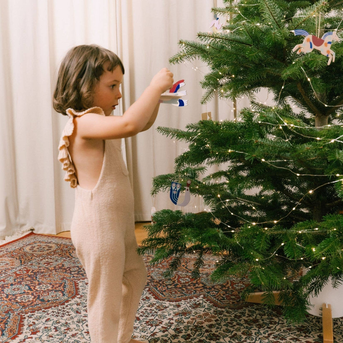 Charmanter pinker Katzenanhänger für den Weihnachtsbaum | Milin