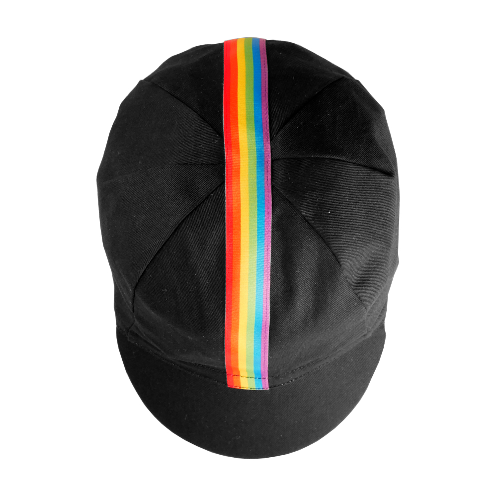 Fahrradmütze mit Regenbogen Streifen bike cap Radmütze