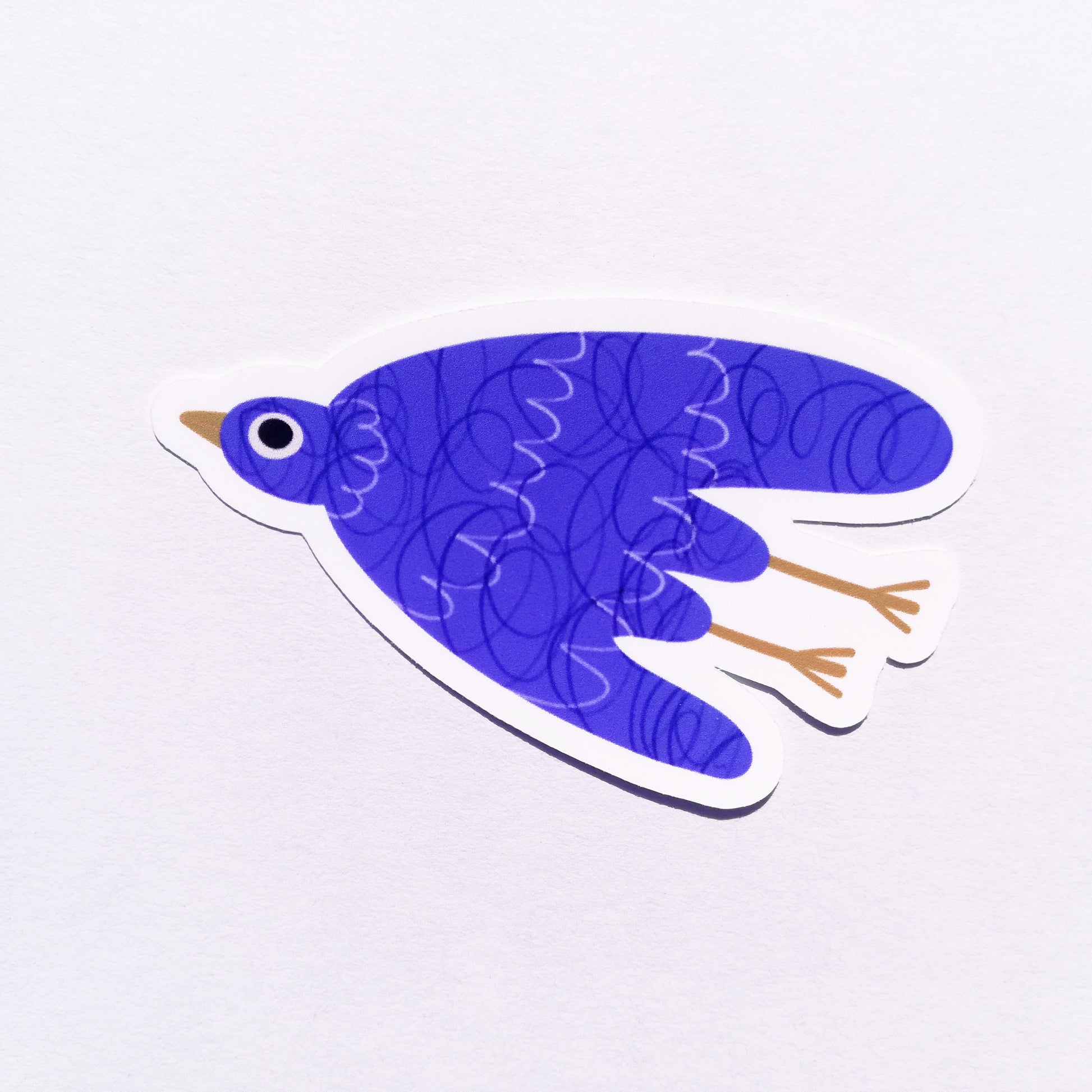 Sticker blauer Vogel