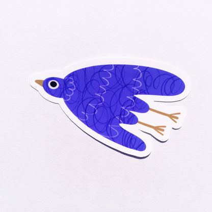 Sticker blauer Vogel
