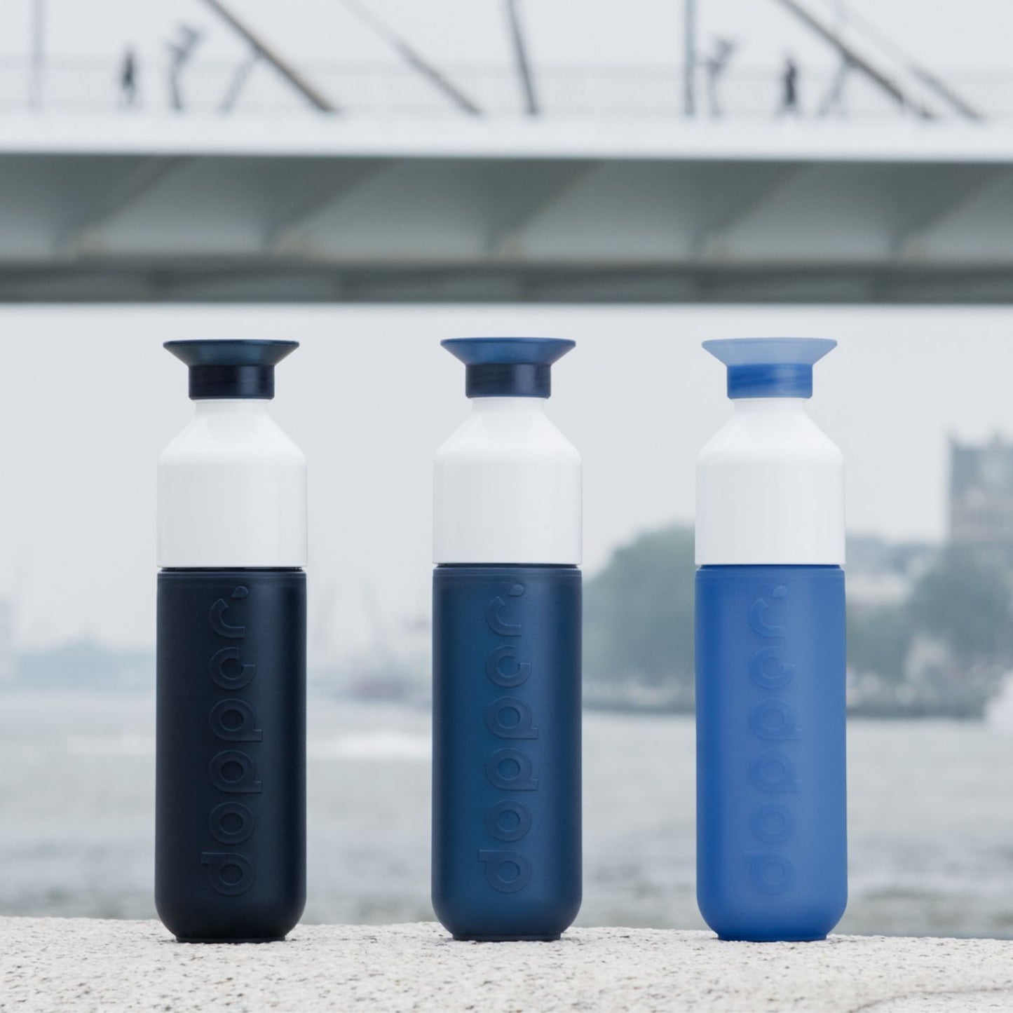 Dopper Original Trinkflaschen in 3 verschiedenen blauen Meerfarben