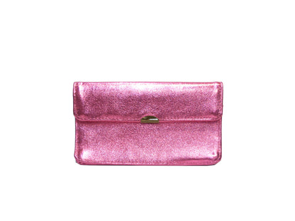 Kompakte Glitzer Leder-Geldbörse