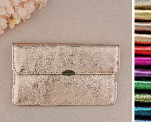 Kompakte Glitzer Leder-Geldbörse