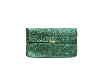 Kompakte Glitzer Leder-Geldbörse