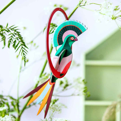 Grußkarte mit Papier Bastelset Paradiesvogel Mobile -studio ROOF