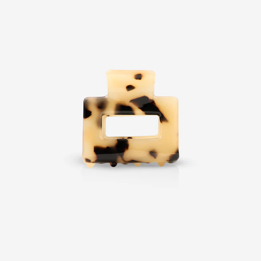 Haarklammer klein und eckig aus braun geflecktem Acetat von Sasstie.