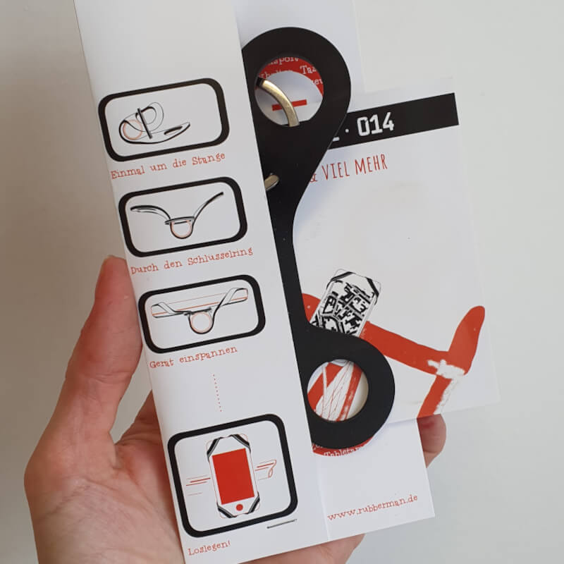 Fahrrad Handyhalter Smartphonehalterung Rubberman Retube aus recyceltem Traktorschlauch